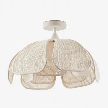 Vidson Plafondlamp Ø50 Cm In Linnen Linnen En Katoen Beige – Crème - Sklum
