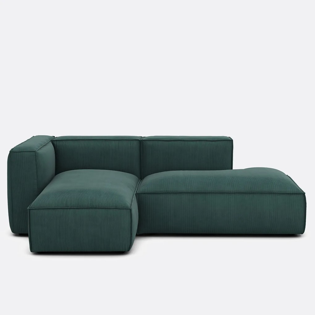 Loungebank element rechts voor modulaire bank, in ribfluweel, SEVEN