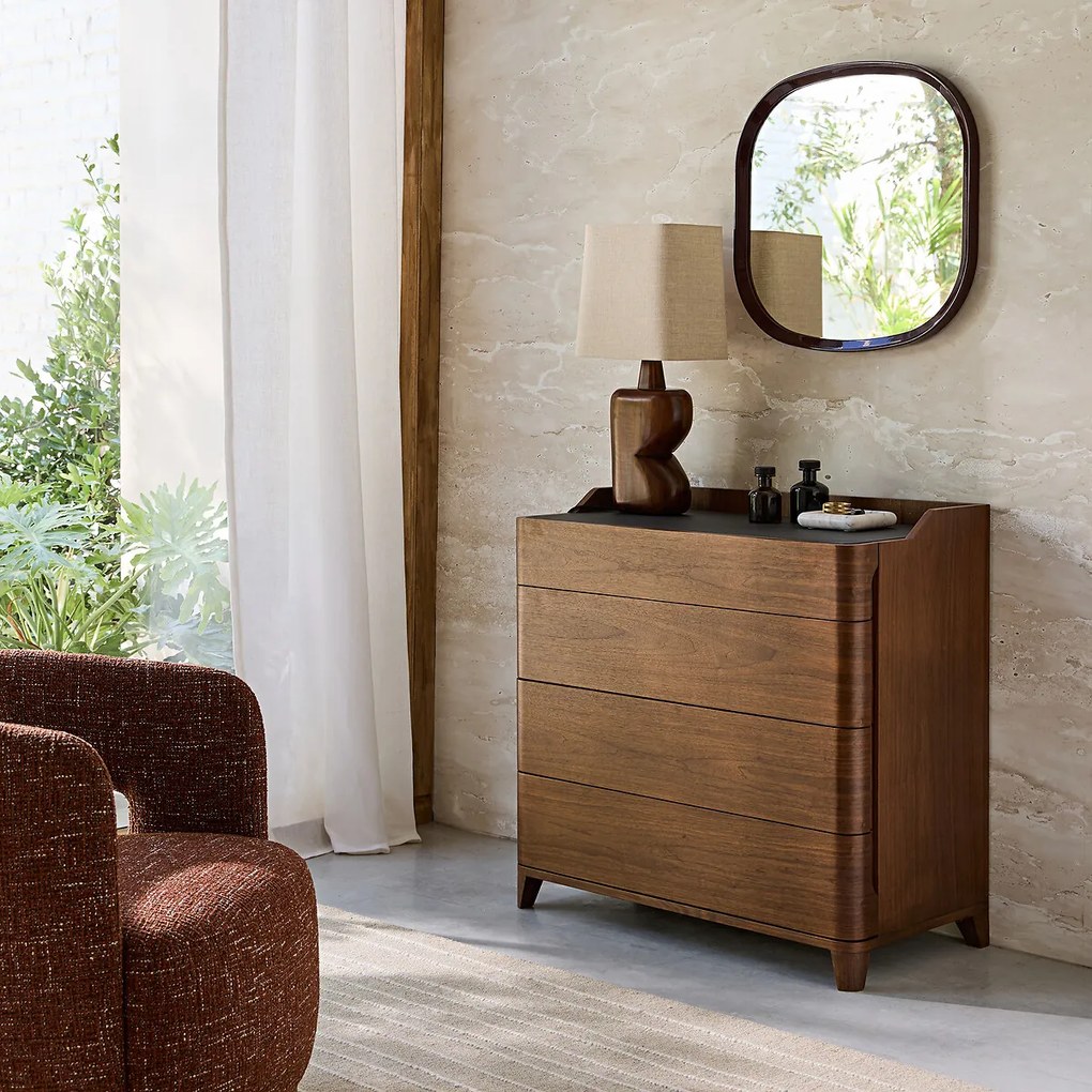 Vierkante gelakte spiegel, H60 cm, Orion