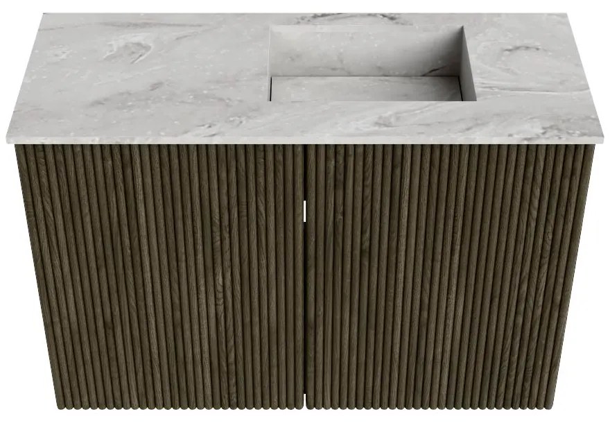 Mondiaz Joya DLux 60cm toiletmeubel shadow met wastafel faye rechts 1 kraangat glace
