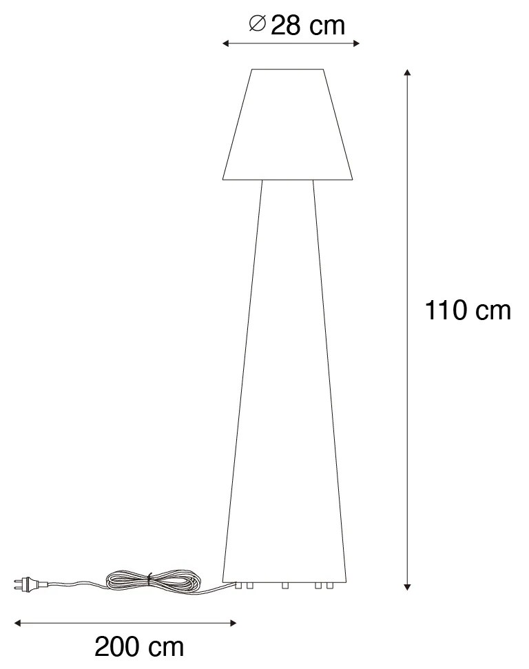 Design buiten vloerlamp mushroom wit IP44 - Katrijn Modern E27 IP44 Buitenverlichting rond