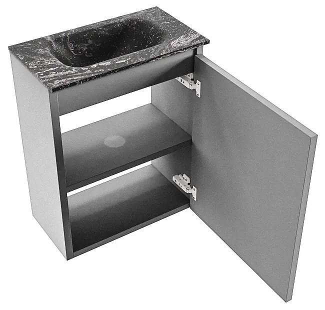 Mondiaz Ture DLux toiletmeubel 40cm plata met wastafel lava midden zonder kraangat