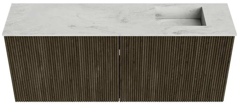 Mondiaz Joya DLux 100cm toiletmeubel shadow met wastafel faye rechts zonder kraangat opalo