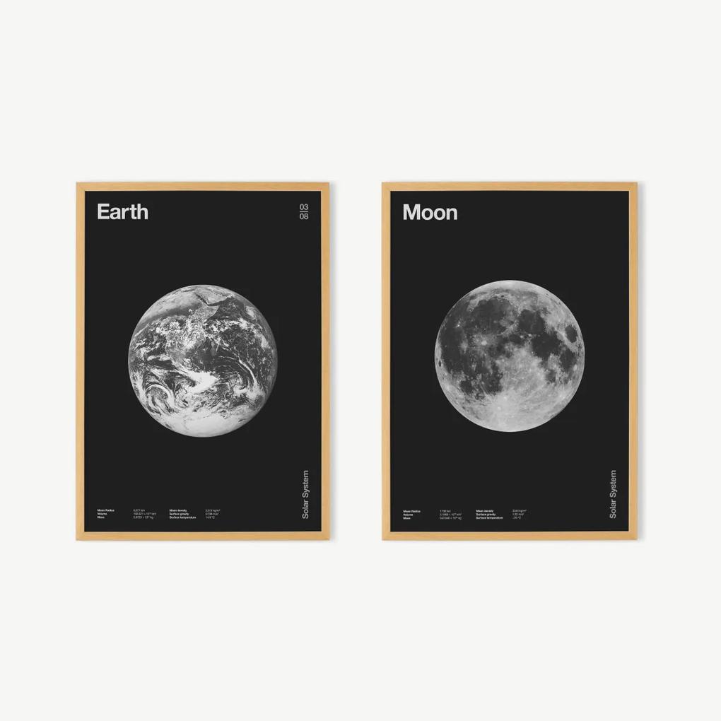The Clubs, 'Our Moon & Earth', set van 2 ingelijste prints, A2