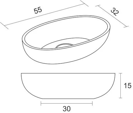 Riho Escala ovale waskom solid surface mosgroen