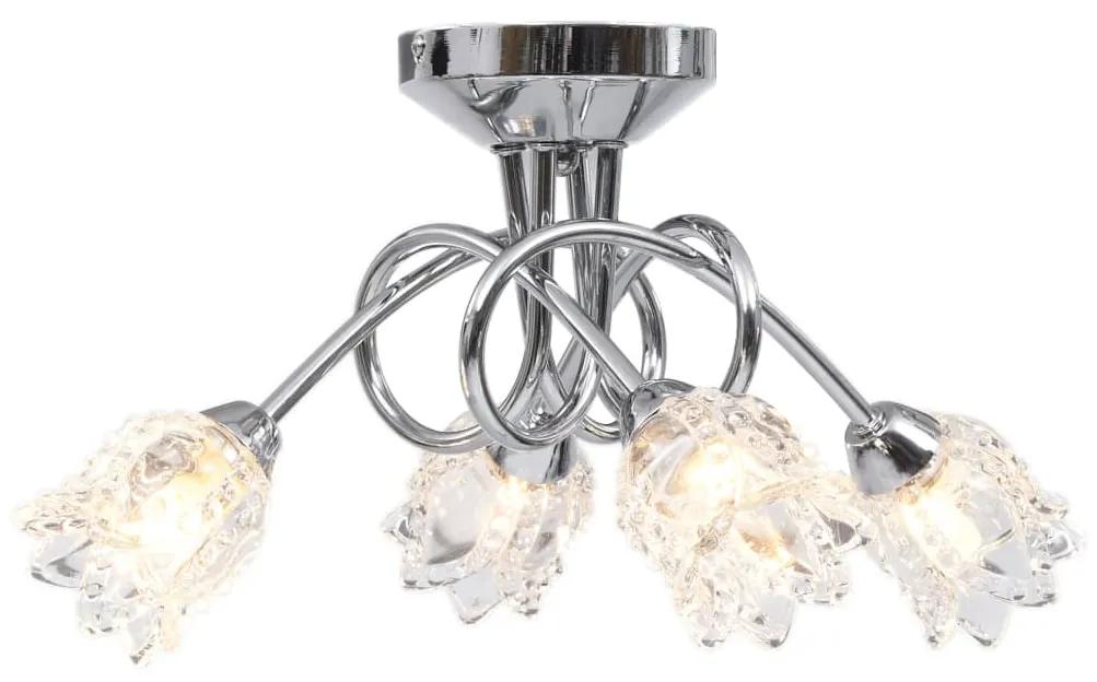 vidaXL Plafondlamp met glazen bloem lampenkappen voor 4 x G9 peertjes