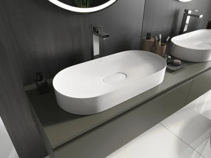 Mexen Sofia opbouw wasbak van gegoten marmer 70 x 35 cm, wit - 23067001