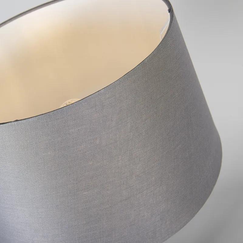 Tafellamp staal met kap grijs 35 cm verstelbaar - Parte Modern E27 rond Binnenverlichting Lamp