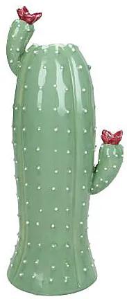 Vaas cactus groot - groen - 11.3x7.7x21.7 cm
