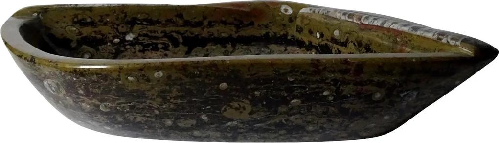 Bruin marmeren waskom | Eeuwenoud Goniatiet Fossiel | 45 x 51 x 11,5 cm