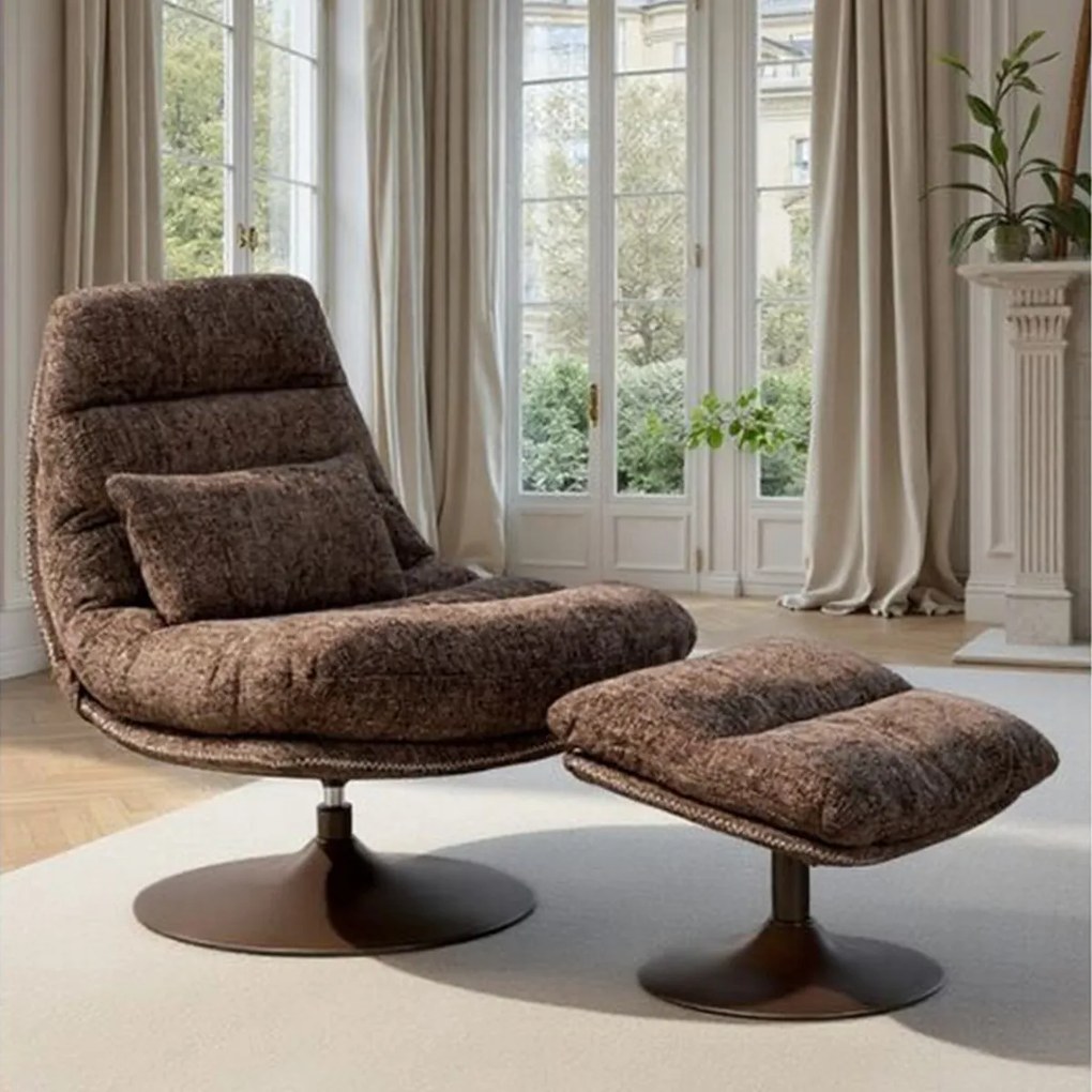 Kare Design Montreal Draai Fauteuil Met Voetenbank