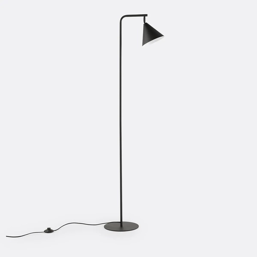 Voetlamp in ijzermetaal, richtbaar, Hiba