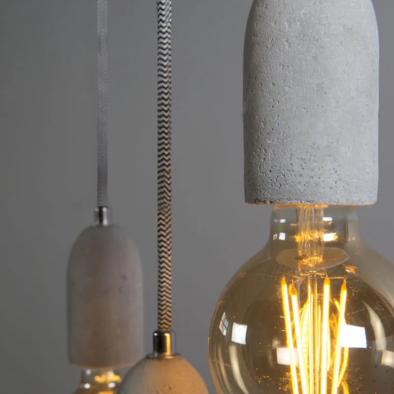 Industriële hanglamp grijs beton - Cava 3