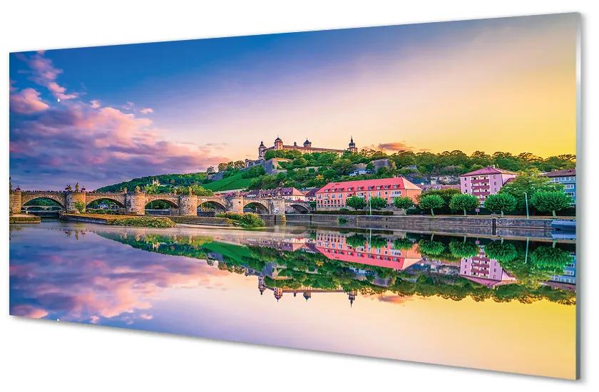Foto op plexiglas Duitsland zonsondergang rivier 100x50 cm