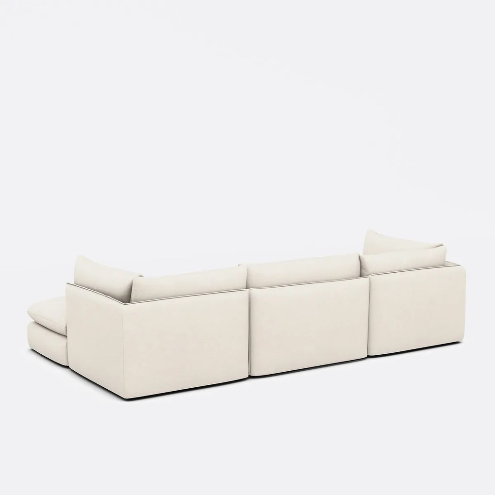 3-zits modulaire sofa met poef, polyester, MALO