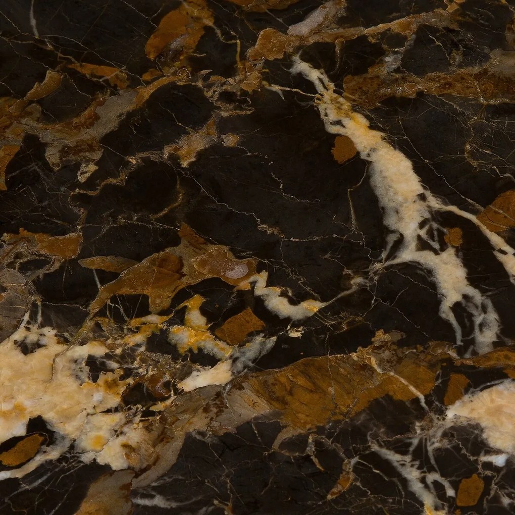 Wandtafel amberkleurig marmer/stalen metaal, L125 cm Ambrette