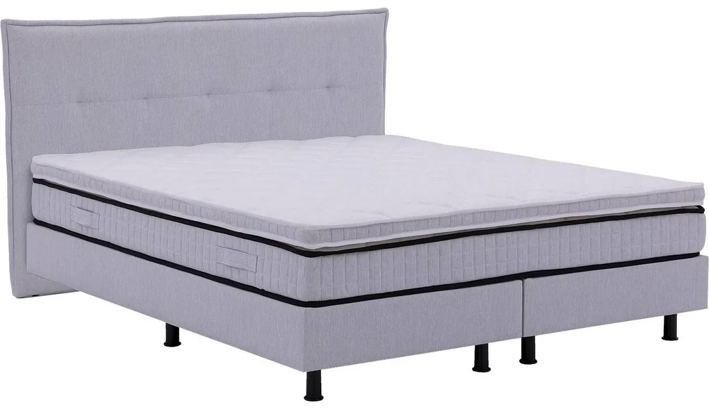 Goossens Basic Boxspring Compleet Kaja, 160 x 200 cm box (= 2x 80cmx 200cm) 1x matras gestoffeerd pocketvering, 1x matrastopper gestoffeerd