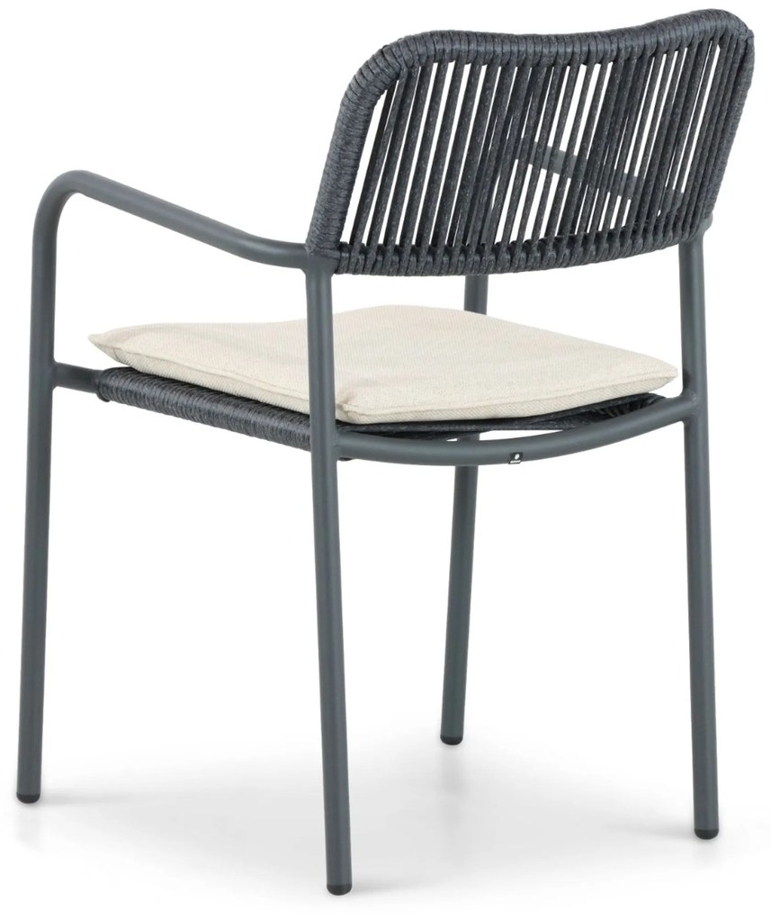 Tuinstoel stapelbaar Aluminium/rope Grijs-antraciet Coco Penya