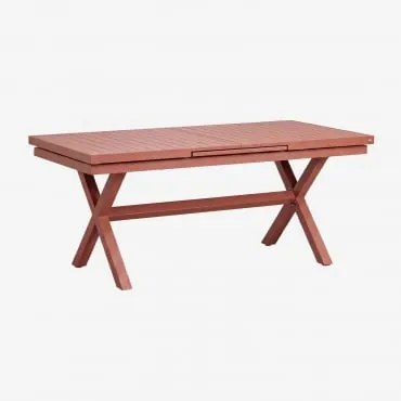 Uitbreidbare Rechthoekige Eettafel Van Aluminium Karena Terracota & 180 - 240 X 90 Cm - Sklum
