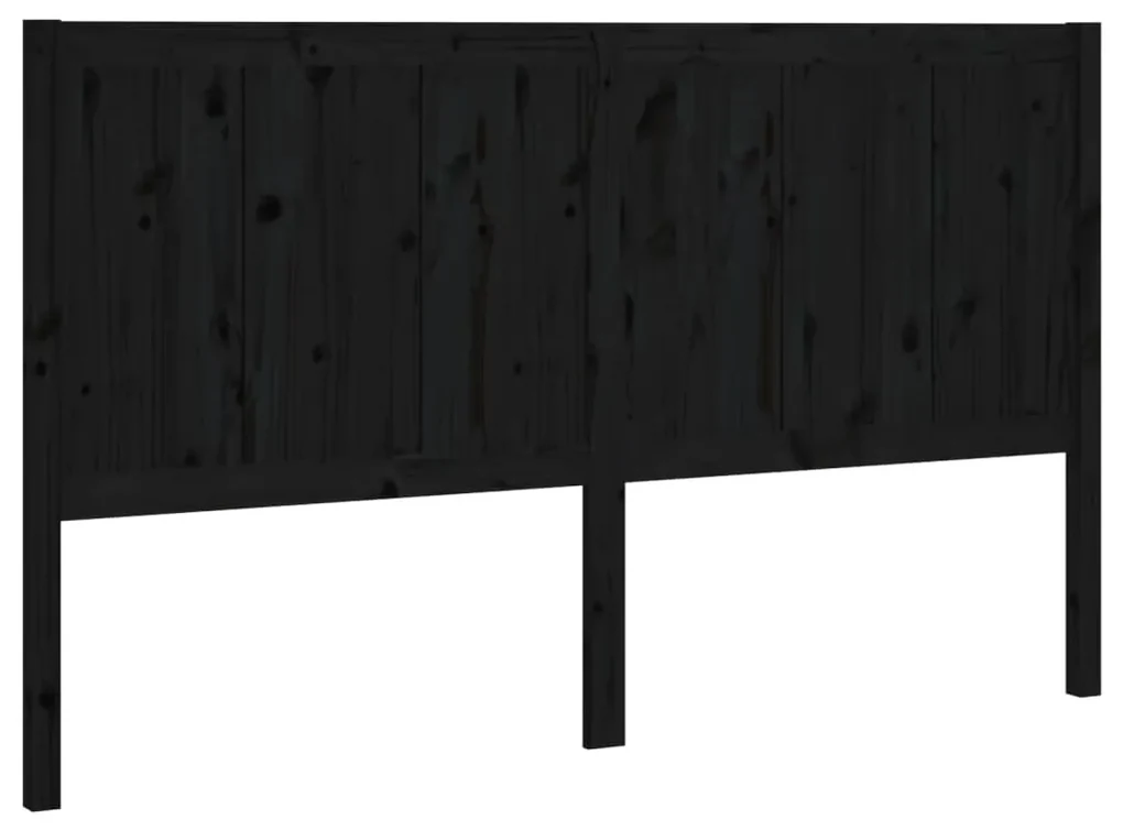vidaXL Hoofdbord 145,5x4x100 cm massief grenenhout zwart