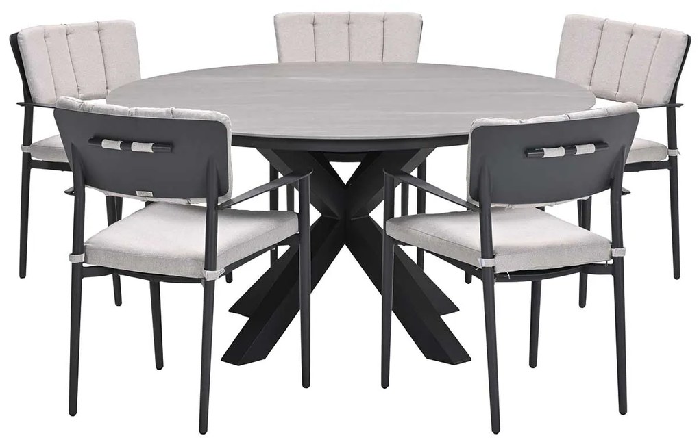 Garden Impressions Dane tuinset 6-delig - Duuk tuintafel Ø150 cm