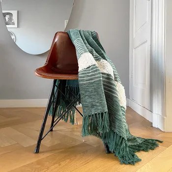 Plaids, deken Groen Malagoon  Tribal green throw