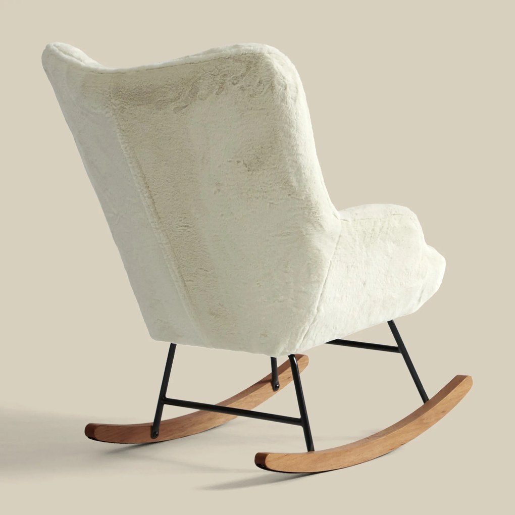 Schommelstoel Babykamer Creme Bont
