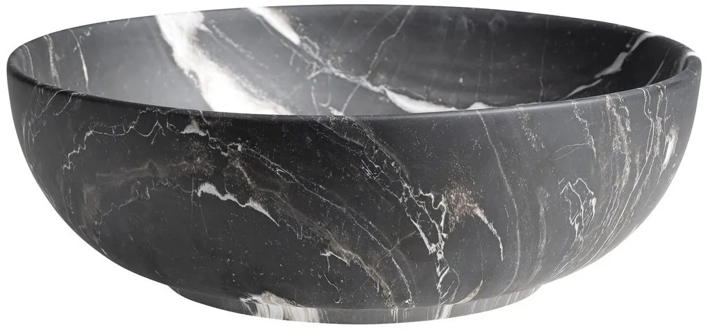 Sapho Rondane keramische waskom 41x41cm zwart marmer