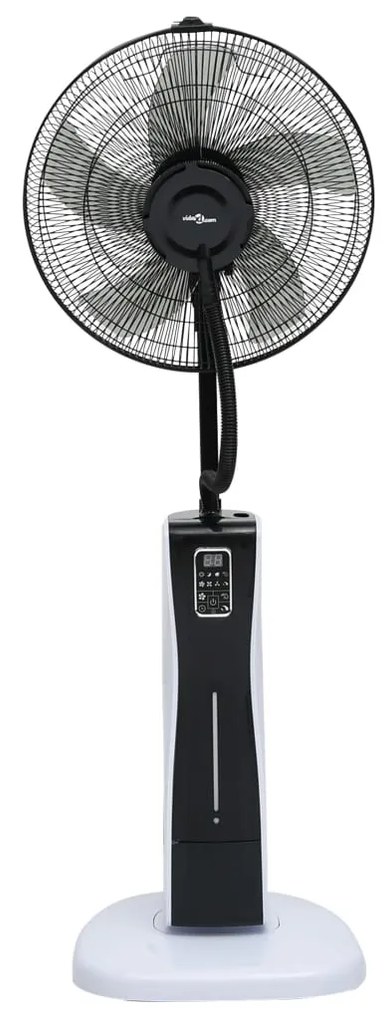 vidaXL Mistventilator staand met afstandsbediening zwart en wit