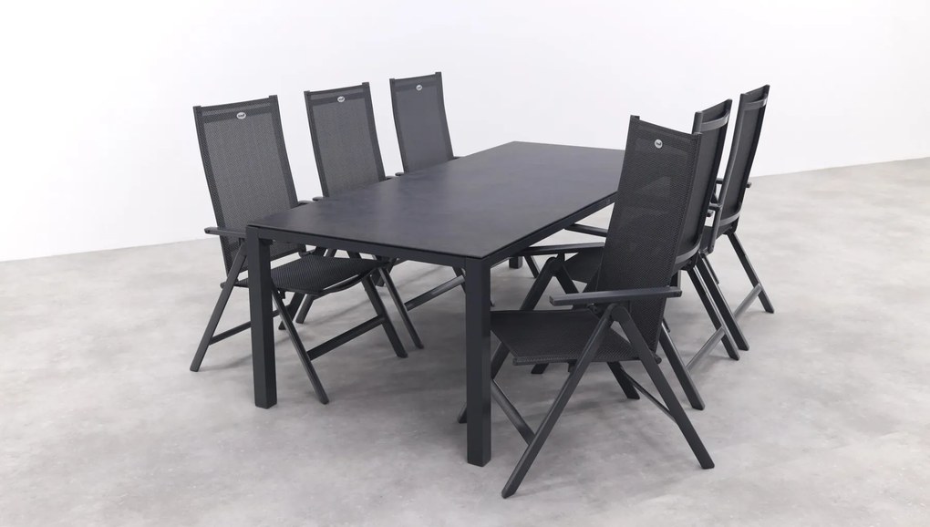 Hartman Napoli/Chaneo verstelbare tuinset - 220x100 cm. - 7-delig