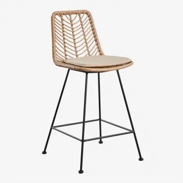 Set Van 2 Hoge Tuinkrukken In Gouda Natural Synthetisch Rotan Natuurlijk & ↑65 Cm & Zwart & Bruin – Zand - Sklum