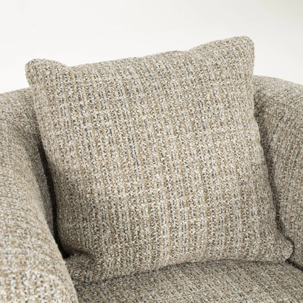 Draaibare Fauteuil Taupe Met Walnoot Hout