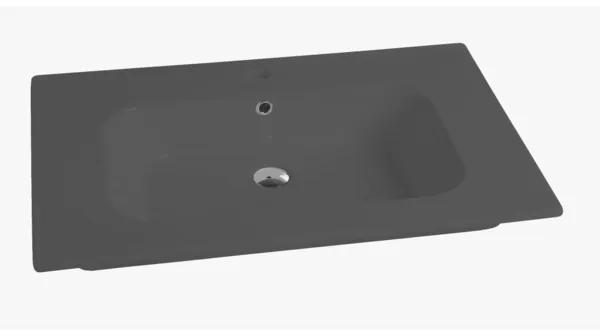 Nemo Spring Nubes tablet porselein 1 wastafel met kraangat met overloop 610 x 465 x 170 mm antraciet QS06146153