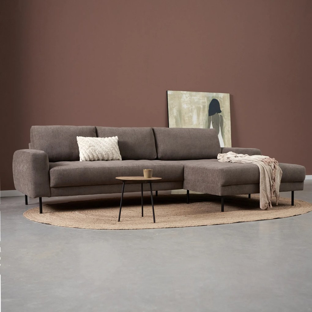PEPP Interiors Oreo Bruine Bank Hoge Poot Chaislongue Rechts