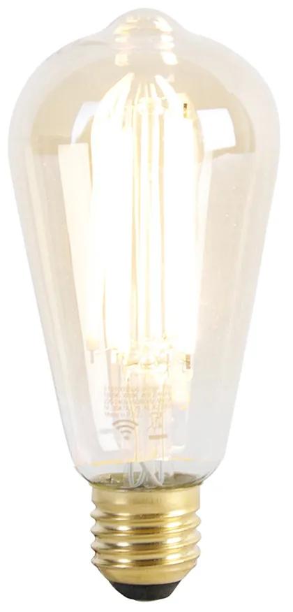 Smart Moderne vloerlamp met dimmer zwart incl. Wifi ST64 - Balenco Wazo Modern E27 Binnenverlichting Lamp