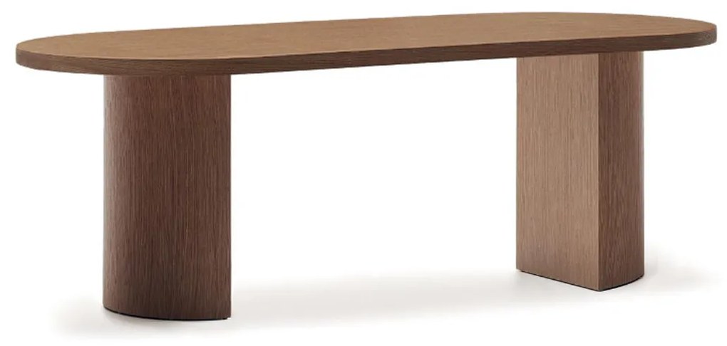 Kave Home Nealy Ovale Eettafel Walnootfineer 200 X 100 Cm - 200 X 100cm.