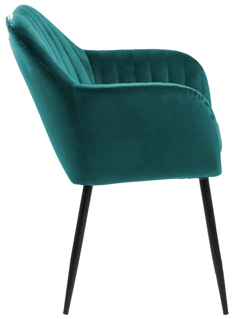 Velvet Eetkamerstoel Met Arm Groen