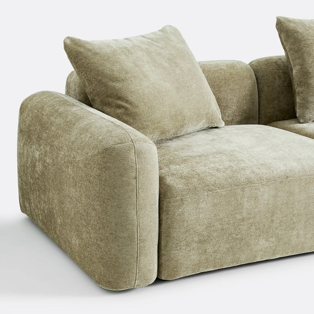 3-zits rechte modulaire hoekbank in jacquard chenille, AMAD