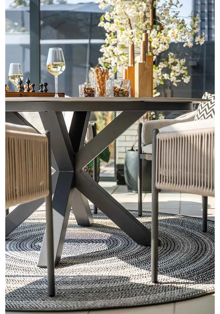 Garden Impressions Delvin tuinset 6-delig - Duuk tuintafel Ø150 cm