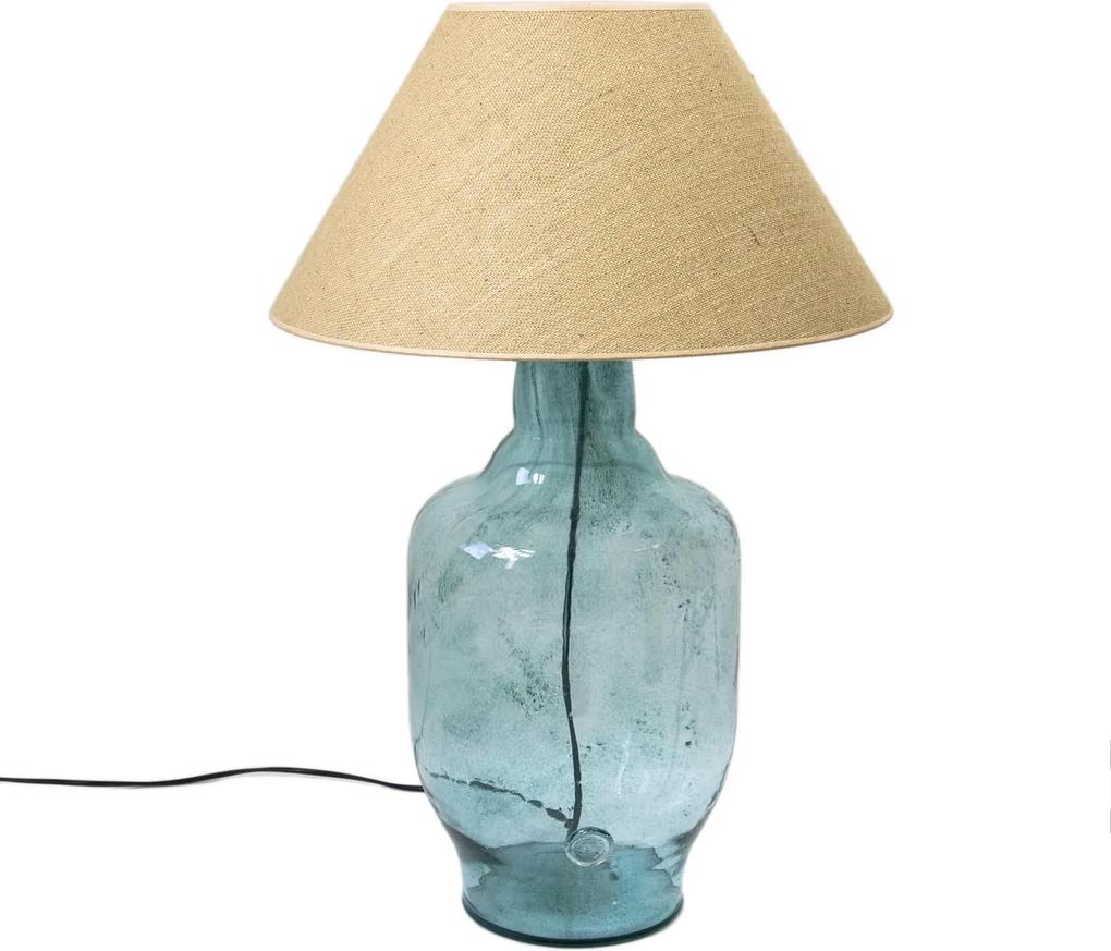 Turquoise (L) | Glazen tafellamp - 80 x 50 (h) cm
