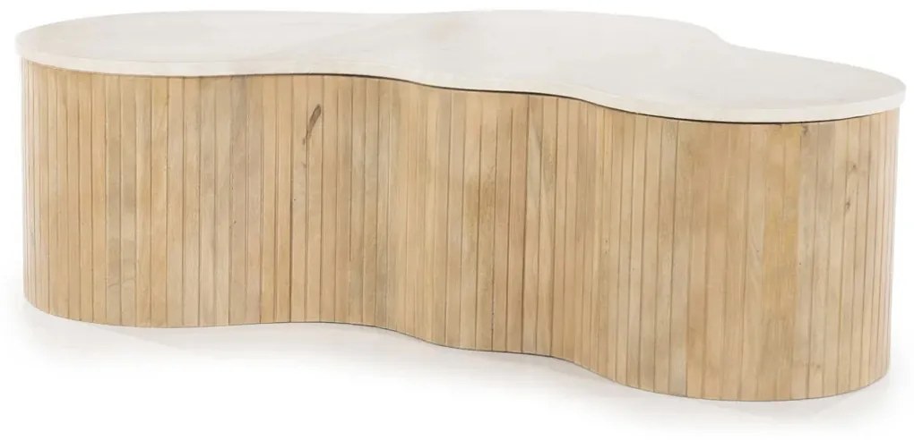 Grote Salontafel Organisch Marmer - 129 X 84cm.