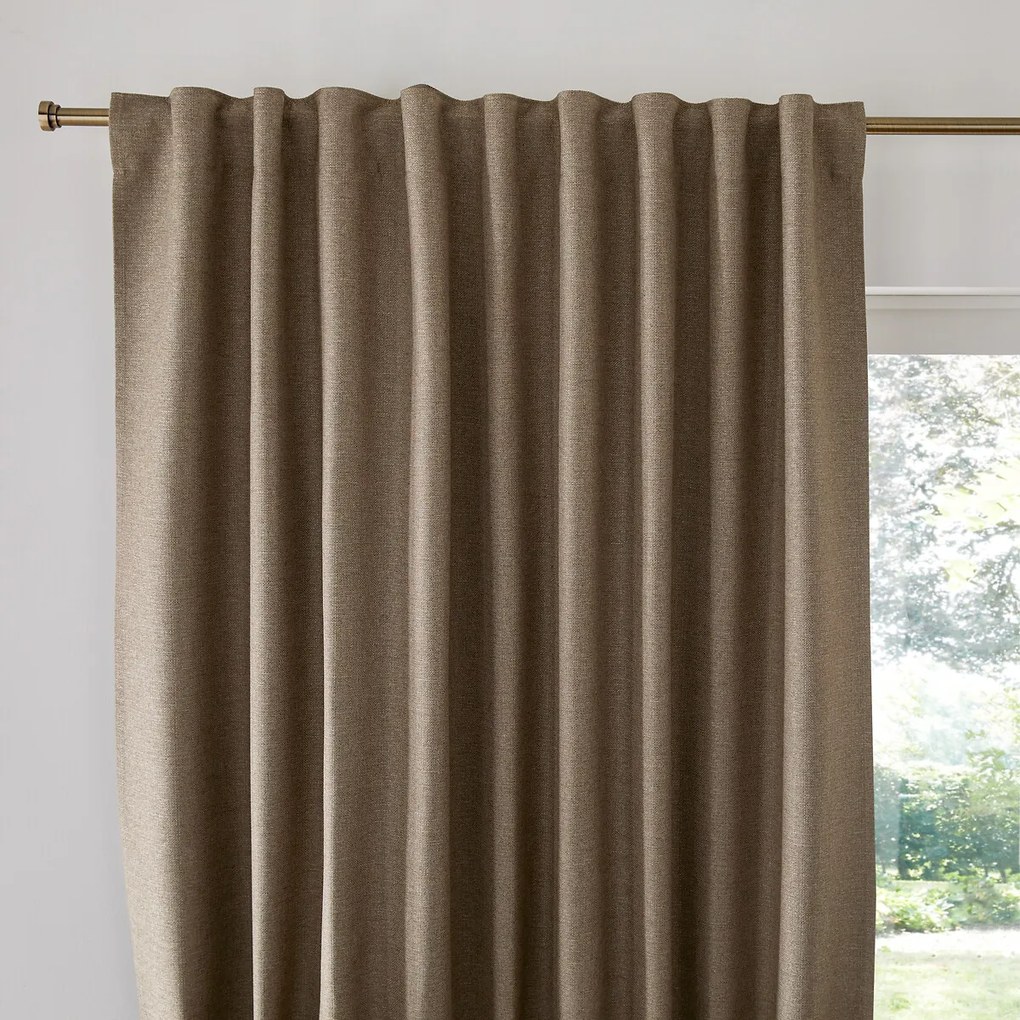 Verduisteringsgordijn van gerecycled polyester, met aangerimpelde bies en wave, SELECT