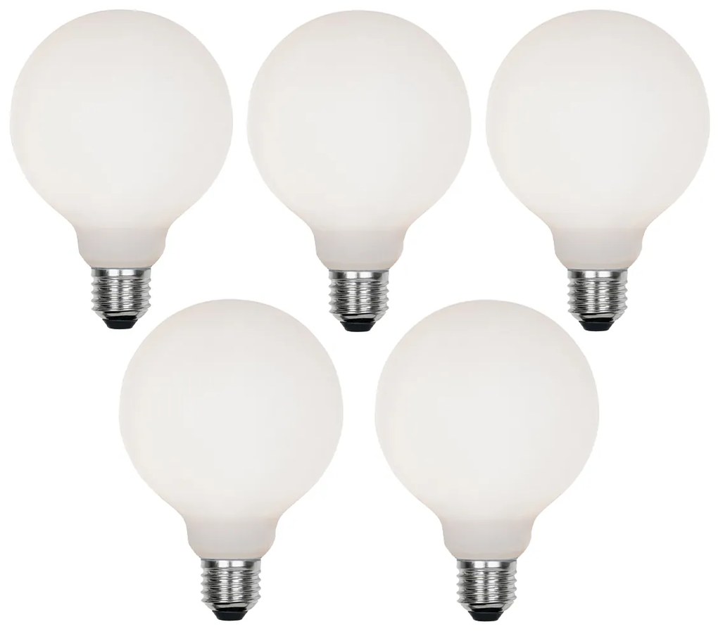 Set van 5 E27 dimbare LED lamp G95 mat 4W 430 lm 2200-4000K