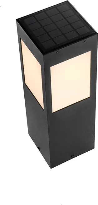 Staande buitenlamp zwart 40 cm met dimlicht en sensor op solar - Charlotte