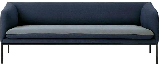 Ferm Living Turn Sofa bank Cotton 3-zits blauw met lichtgrijs zitkussen