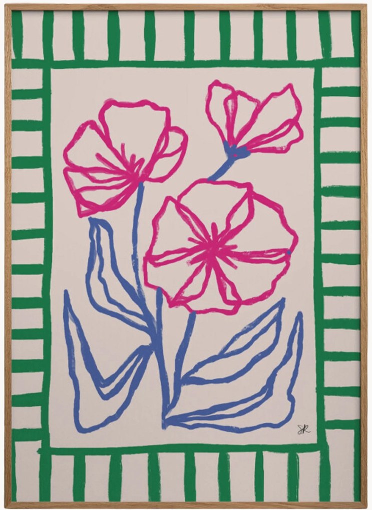 Ingelijste digitale print Målfrid