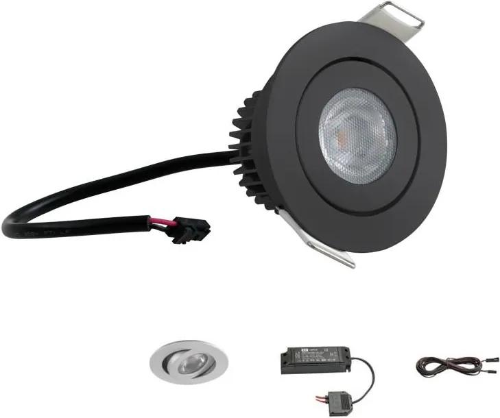 Mini LED Inbouwspot Set Dimbaar Zwart - Set 2 x Spot (i-107211)