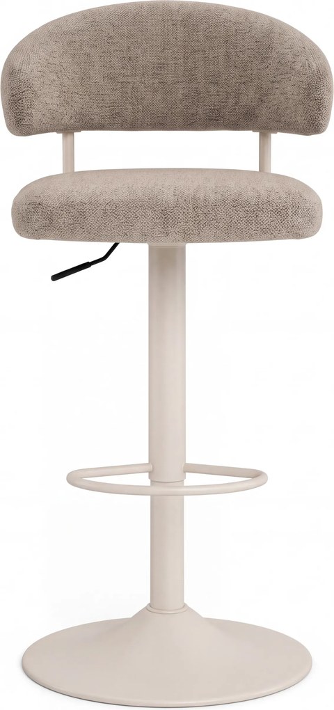 Mazzoni IRIS Latte Beige (stof Monza 60)/poot kasjmier - GESTOFFEERDE BARKRUK VOOR KEUKEN/BAR