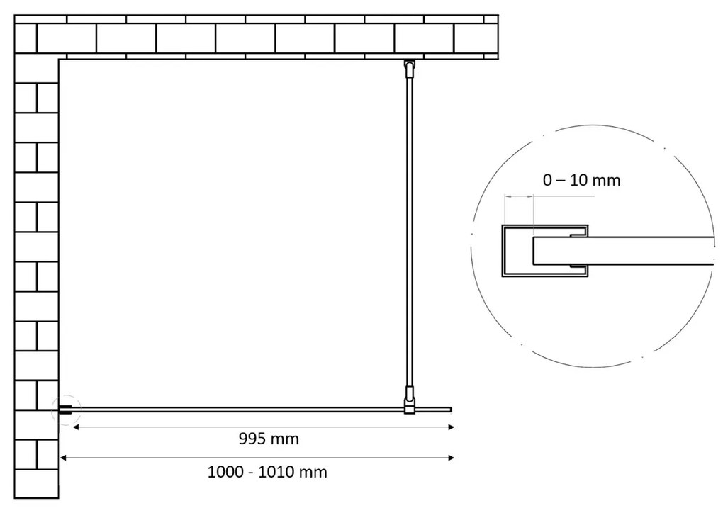 Best Design Dalis inloopdouche 100cm mat-goud