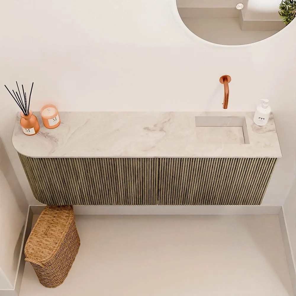Mondiaz Joya DLux 110cm toiletmeubel ronding links dusk met wastafel faye rechts zonder kraangat frappe